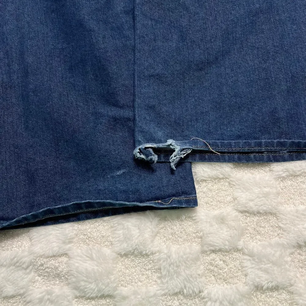 Old Navy Girls 10 Baggy Wide Leg Jeans Adjustable Waist Hem Wear